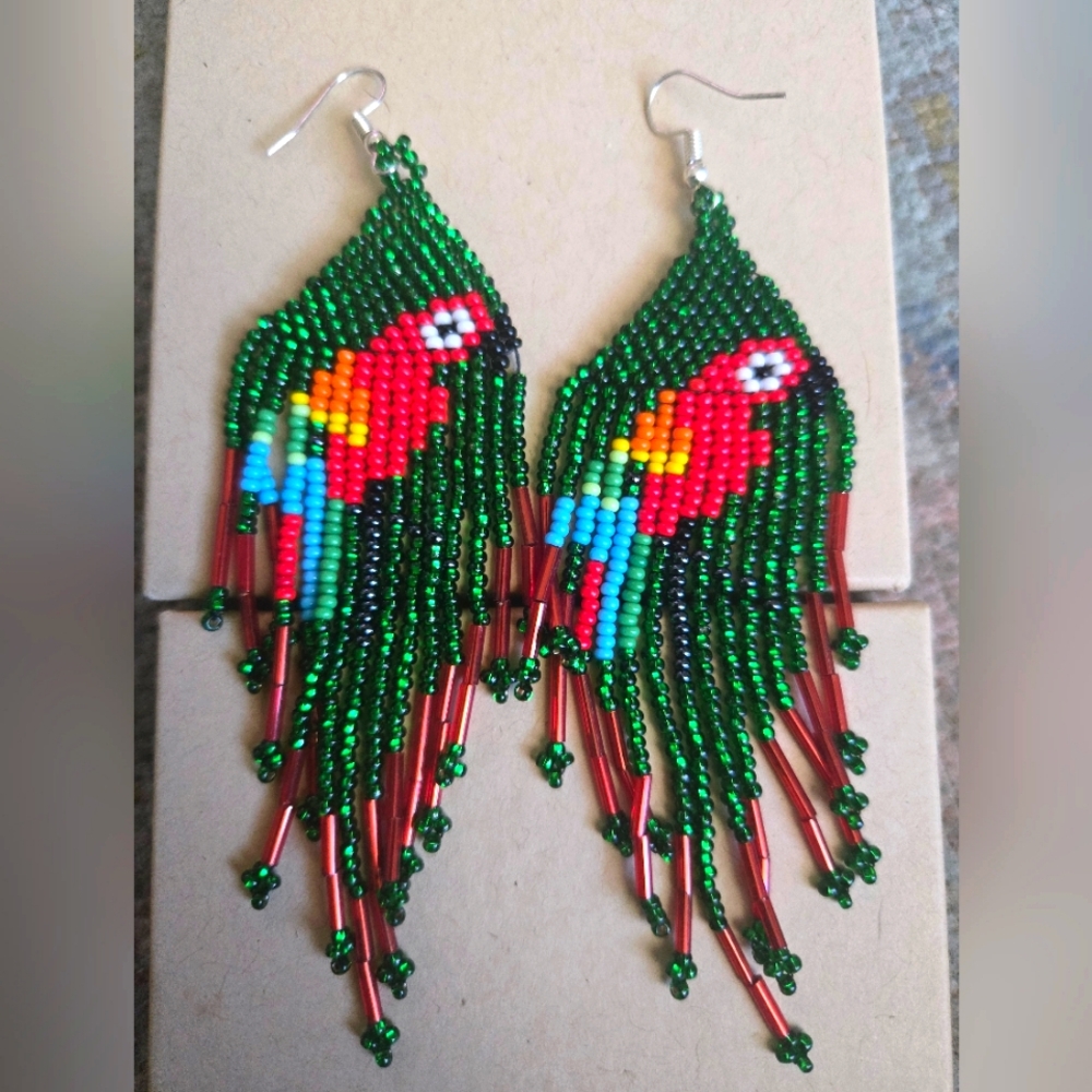 Parrot Beaded Earrings